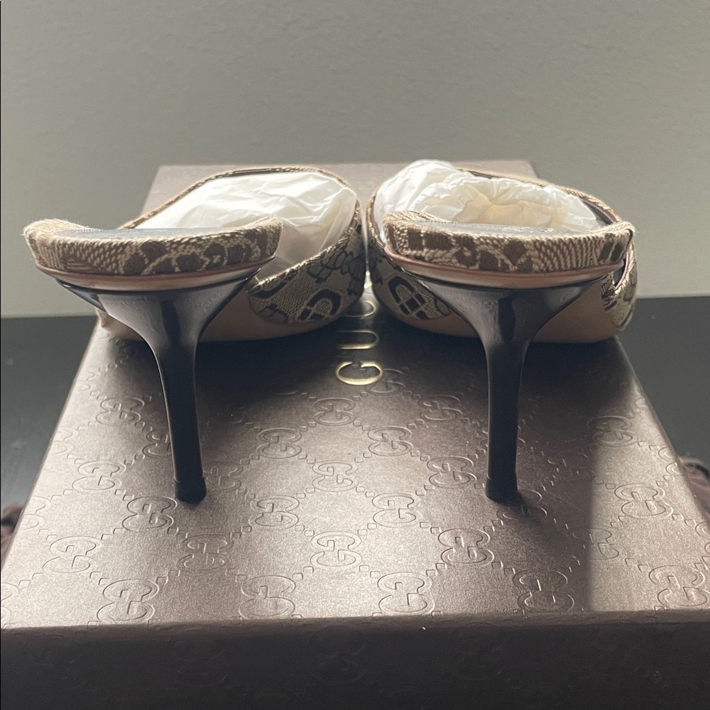 Gucci Brown Patterned Women's Sandals - Picture 9 of 10